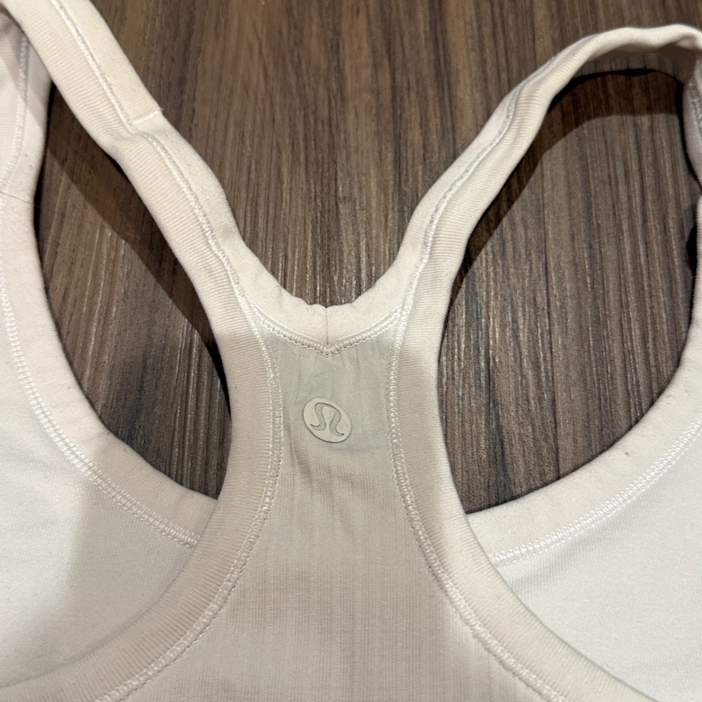 lululemon athletica Cream Ribbed Racerback Tank Top - Picture 4 of 6